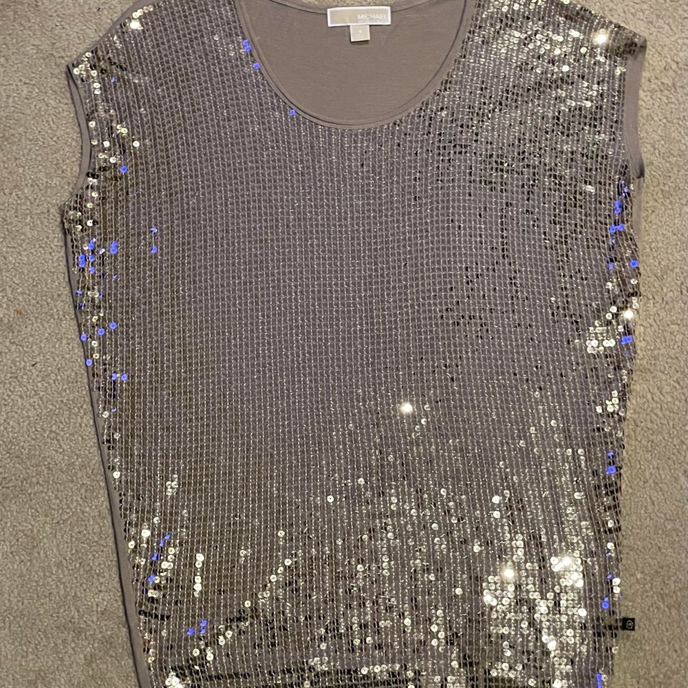 Michael Kors Gold Sequin Top Size Small Shirt